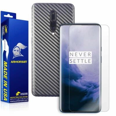 ArmorSuit OnePlus 7 Pro HD Clear Screen Protector + Black Carbon Fiber Skin USA - Image 1 of 4