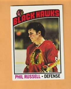 Phil Russell Chicago Blackhawks 1976-77 Topps #31 7A - Imagen 1 de 2