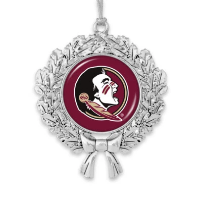 61946 Florida State FSU Seminoles Wreath Christmas Ornament - Image 1 of 2