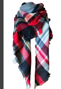 Women's Shawl New Red/white/black - Picture 1 of 4