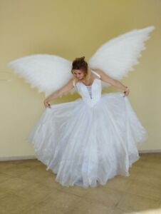 White Angel  Wings Cosplay  Halloween Costume Props Christmas Sexy Woman Fairy