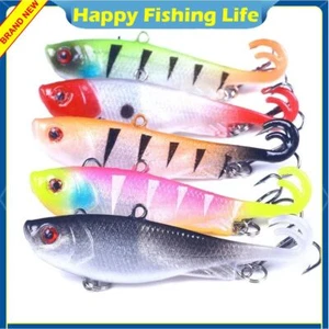 5PCS Soft Plastic Fishing Lures Sinking Bait Lead VIB Tackle 2.75'' 2/5oz Jig - Picture 1 of 19
