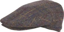 JACK PYKE WOOL BLEND FLAT CAP - brown check quality hat all 57-61cm popper peak