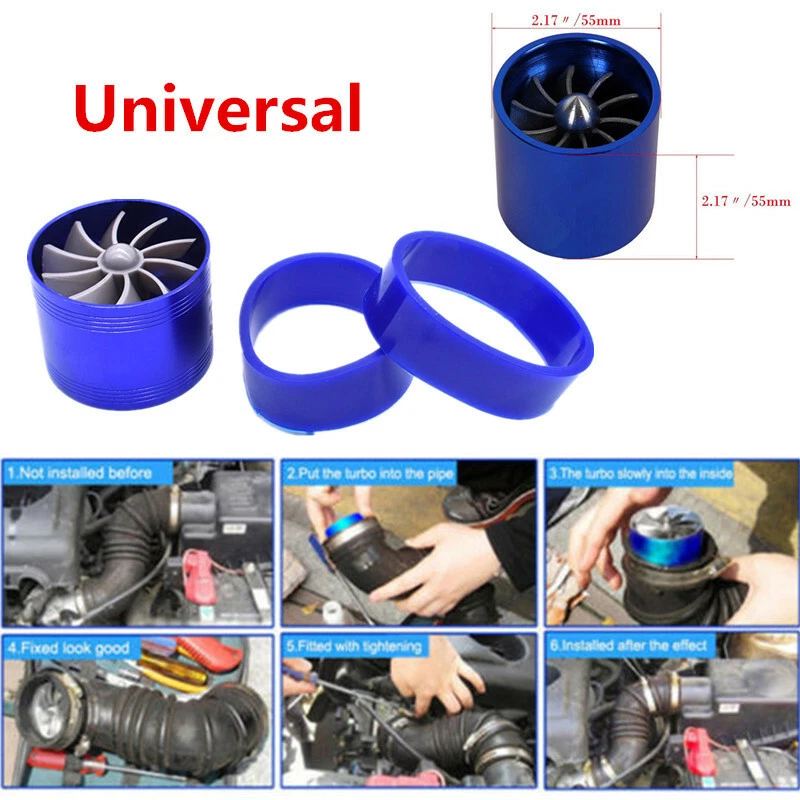 Aluminum Car Air Intake Turbonator Engine Turbine Charger Fan Gas Fuel Saver Foto 1 de 4