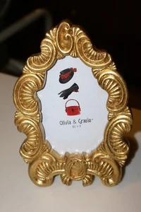 Olivia & Gracie 3.5"X5”GOLD RESIN Picture Frame - Picture 1 of 3
