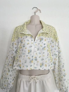 Aeropostale Floral Cropped Windbreaker Jacket Size M NWT MSRP $65 - Picture 1 of 9