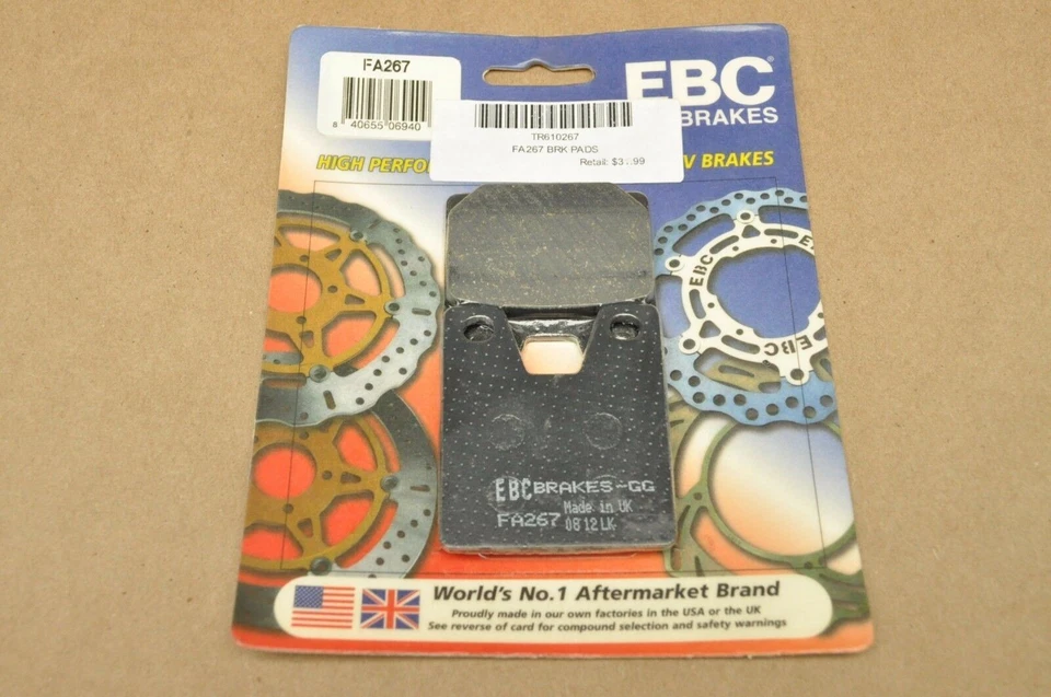 NOS New Yamaha YZF-R1 YZF-R7 EBC made with Kevlar (organic) Brake Pads FA267 — 第 1/1 张图片