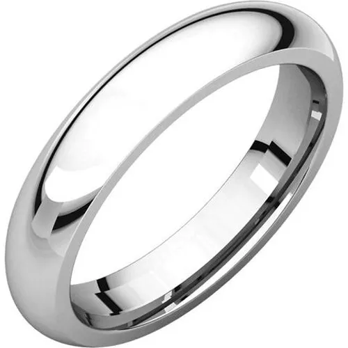4mm Solid Platinum 950 Plain Dome Half Round Comfort Fit Wedding Band Ring New - Image 1 of 1