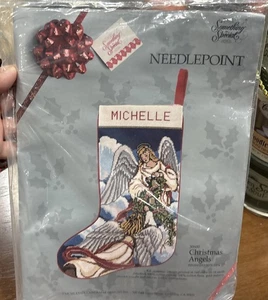 Something Special Vintage Candamar Needlepoint “Christmas Angels” Stocking Kit - Picture 1 of 7