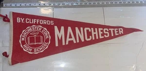 Banderín de fieltro vintage de Manchester Highschool - Imagen 1 de 5