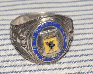 VTG-WWII USAAF U.S. ARMY AIR FORCE STERLING RING-18TH PURSUIT GROUP FIGHTER WING - Picture 1 of 10