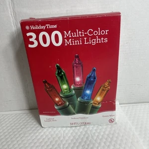 NEW! CHRISTMAS Holiday Time 300 Multi Color Mini Lights 59ft. Indoor/Outdoor - Picture 1 of 7