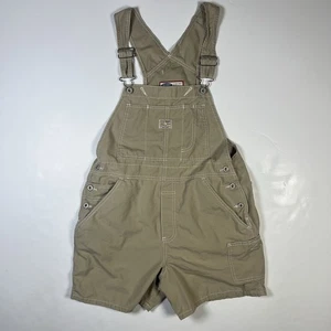 Vintage Old Navy Blue Jeans Overall Shorts Shortails Womens Size Medium Khaki - Picture 1 of 9