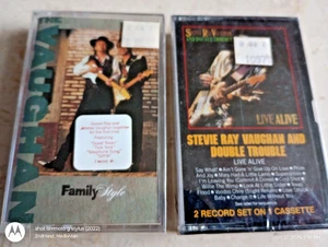 NEW SEALED 2x STEVIE RAY VAUGH LIVE ALIVE & FAMILY STYLE CASSETTE TAPE LOT - Picture 1 of 2