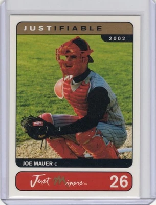 Joe Mauer Just Minors 2002 Rookie Minnesota Twins HOF (RC) - Image 1 of 2