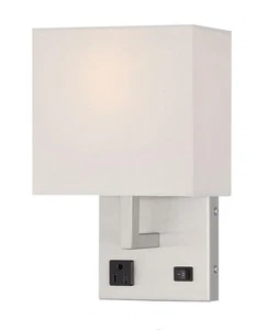 - Bedside Wall Light with Outlet,Wall Lamp,Wall Sconces,Wall Lamp for Bedroom... - Picture 1 of 9