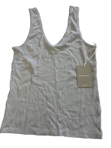 Womens EVERLANE Gray Ribbed Stretch Tank Top Sz M NEW NWT - Picture 1 of 3