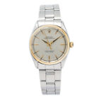 Rolex Oyster Perpetual 1005 W/Papers 14k Gold Bezel Silver Dial Watch 34mm