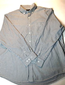 CLUB ROOM Men's Long Sleeve Shirt Size XL Button Down STRIPED BLUE 100% COTTON - Picture 1 of 4