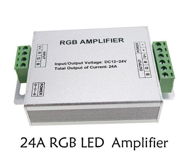 Amplificatore Segnale Centralina Controller RGB Mono Colore 12-14V 24A 3 Canali  - Immagine 1 di 1