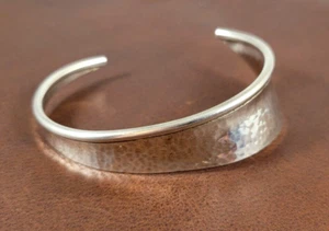 Vintage Sterling Abstract Asymmetrical Modernist Hand Wrought Cuff Bracelet - Picture 1 of 12