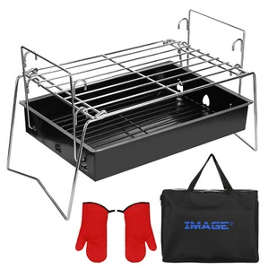 Charcoal BBQ Barbecue Camping Grill Portable Folding Travel Outdoor Cooking Fun - Picture 1 of 11