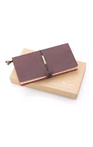 Robrasim Leather Writing Journal Wine Color  8.5" x 4.5" Refillable  - Picture 1 of 4