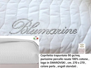 BLUMARINE copriletto quilt trapuntato ricamato con SWAROVSKI matrimoniale - Foto 1 di 7