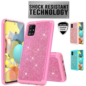 For Samsung Galaxy A51 5G HD Glass Armor Glitter Bling Phone Case  - Picture 1 of 19