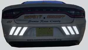 Shadow Chevrons Police Style (2x 3 Piece 6x12) Oralite Black/White EG Rapid Air - Picture 1 of 12