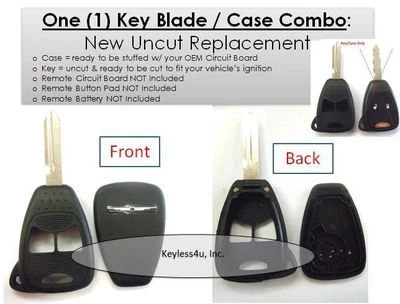 NEW PARTS shell case blank key Dodge 3 button keyless remote car OHT692427AA — 第 1/2 张图片