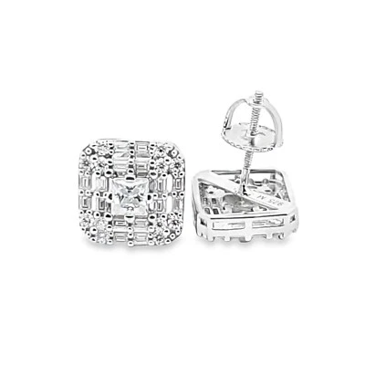 Sterling Silver VVS Moissanite 1.382 CTW Fancy Earring - Image 1 of 3