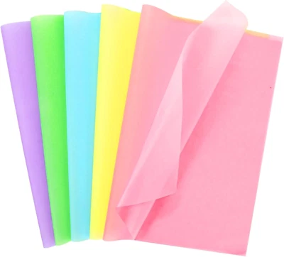 100 Sheets Easter Tissue Paper Spring Pink Yellow Blue Green Purple Tissue Paper - Image 1 of 4