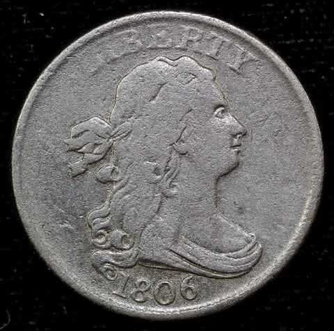 1806 1/2c C-1 Draped Bust Half Cent *Rotated Reverse* Cover