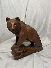 Handcrafted Bear Sculpture Figurine Red Mill  8x8x4 Inched Grizzly Brown