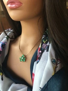 Colombian Emerald 12.00 Carats Multi-Shape Emerald & Diamond Pendant 18K - Picture 1 of 11