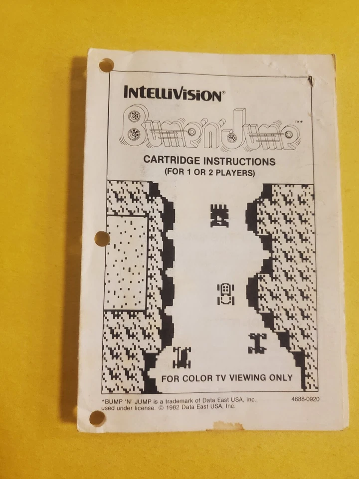 intellivision bump n jump manual Instructions Only - Image 1 of 2