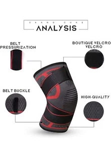 Knee Sleeve With Strap Compression Brace Support Gym Joint Pain Arthritis Relief - Picture 1 of 4