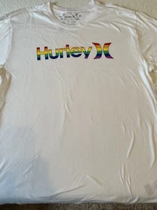 Hurley logo t shirt rainbow letters pride size extra large - Picture 1 of 1