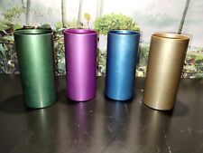 Set 4 Vintage Multi-Colored Solid Aluminum Drinking Cup Tumblers