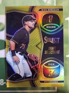 Nick Gonzales  2023 Prizm Select  Draft Selections GOLD /10 Pirates #DS1