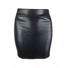 Women's Faux Leather Pencil Bodycon Mini Dress With High Waist In Hot Skirt
