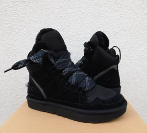 UGG BLACK HIGHMEL SUEDE/ WOOL HIGH TOP SNEAKER BOOTS, WOMEN US 6/ EUR 37 ~NEW - Picture 1 of 5