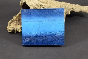CARTERA MONEDERO HOMBRE AZUL CLARO AUTÉNTICO RAMO HECHO A MANO ROMA 53 - Imagen 1 de 8