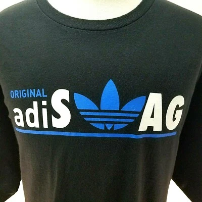 ADIDAS SWAG adiSWAG Trefoil T-Shirt Black Blue White 100% Cotton Men's 3XL RARE - Image 1 of 4