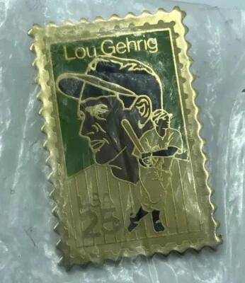 美国职棒大联盟美国邮政邮票别针 Lou Gehrig 纽约洋基队 - 25 美分 — 第 1/4 张图片