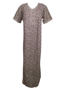 Women's Cotton Nighty, Kaftan, Maxidress Lounger Night Gown Summer Housedress M
