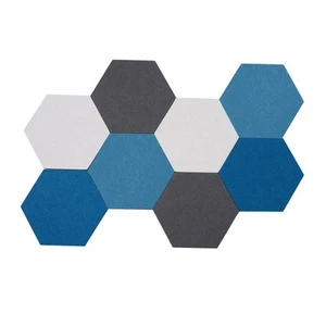 Afumazi 8Pcs Hexagon Felt Cork Board Tiles Self Adhesive Bulletin Board, Pin - Picture 1 of 5