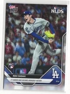 Roki Sasaki 2025 MLB Topps NOW #823 POSTSEASON Save Secures DODGERS LA WIN - Picture 1 of 2