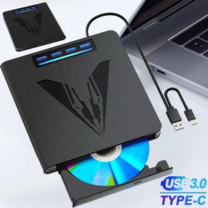 External CD Drive USB 3.0 Portable DVD Drive CD Player Writer Burner For Laptop - Picture 1 of 12